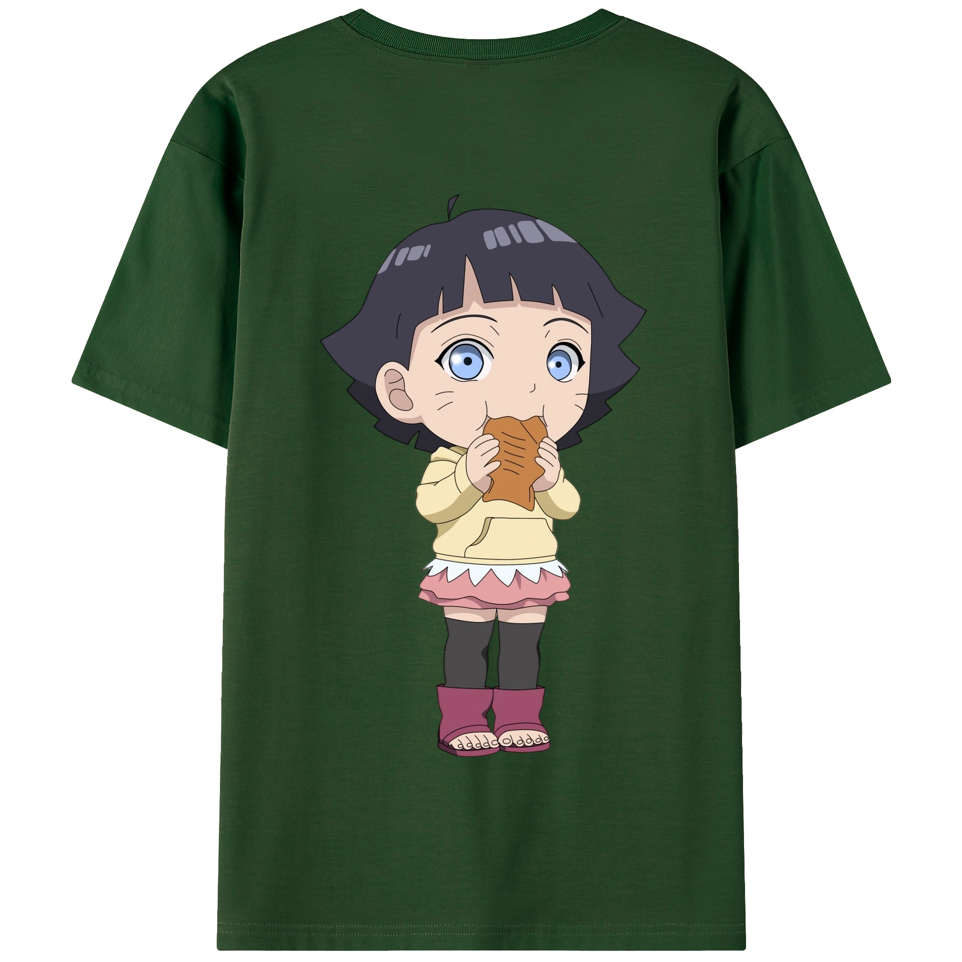 （画像用） NARUTO -ナルト- うずまき ヒマワリ Uzumaki Himawari 綿100％半袖Tシャツ（背面プリント）